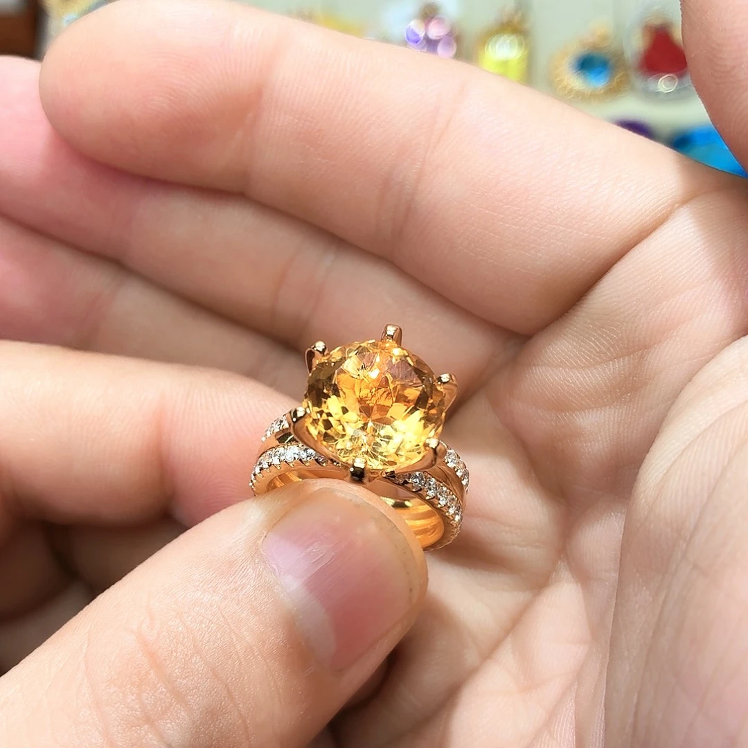 银S925镶嵌戒指水晶