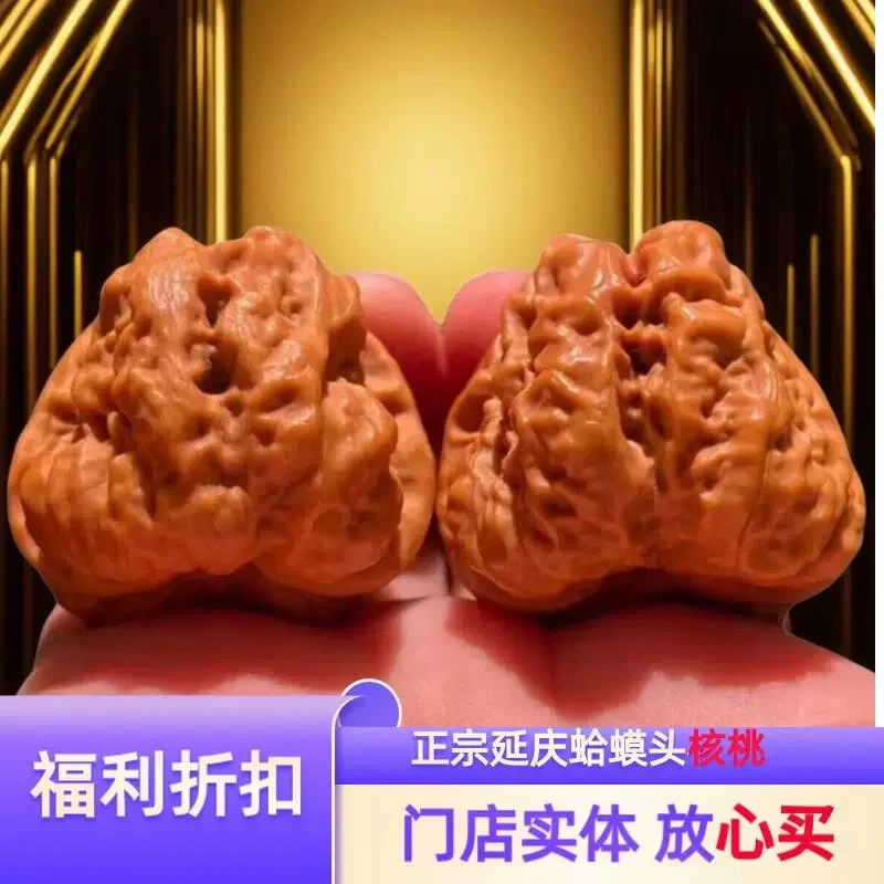 延庆蛤蟆头一代老树文玩核桃金蟾狮子头闷尖有腿有眼蛤蟆头核桃