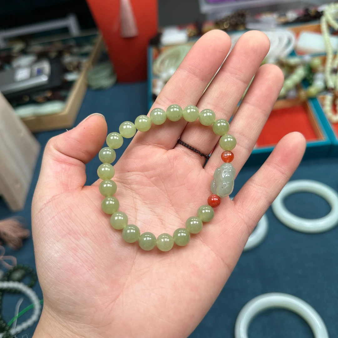 新疆和田玉 若羌黄口diy手串 多样性发货拍一发一