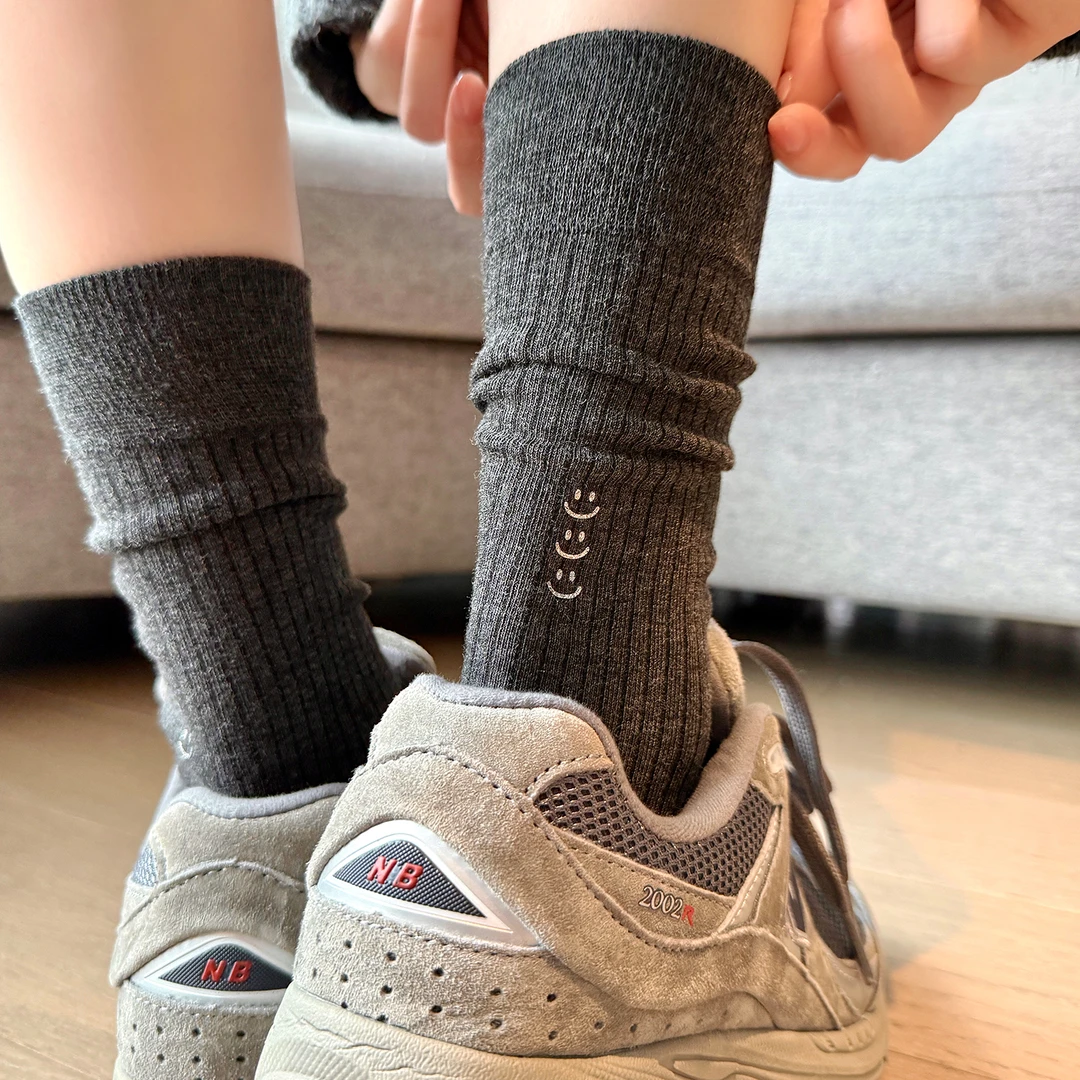 袜子女秋季中筒袜棉袜防臭高腰外穿潮网红款女款堆堆袜百搭春秋款