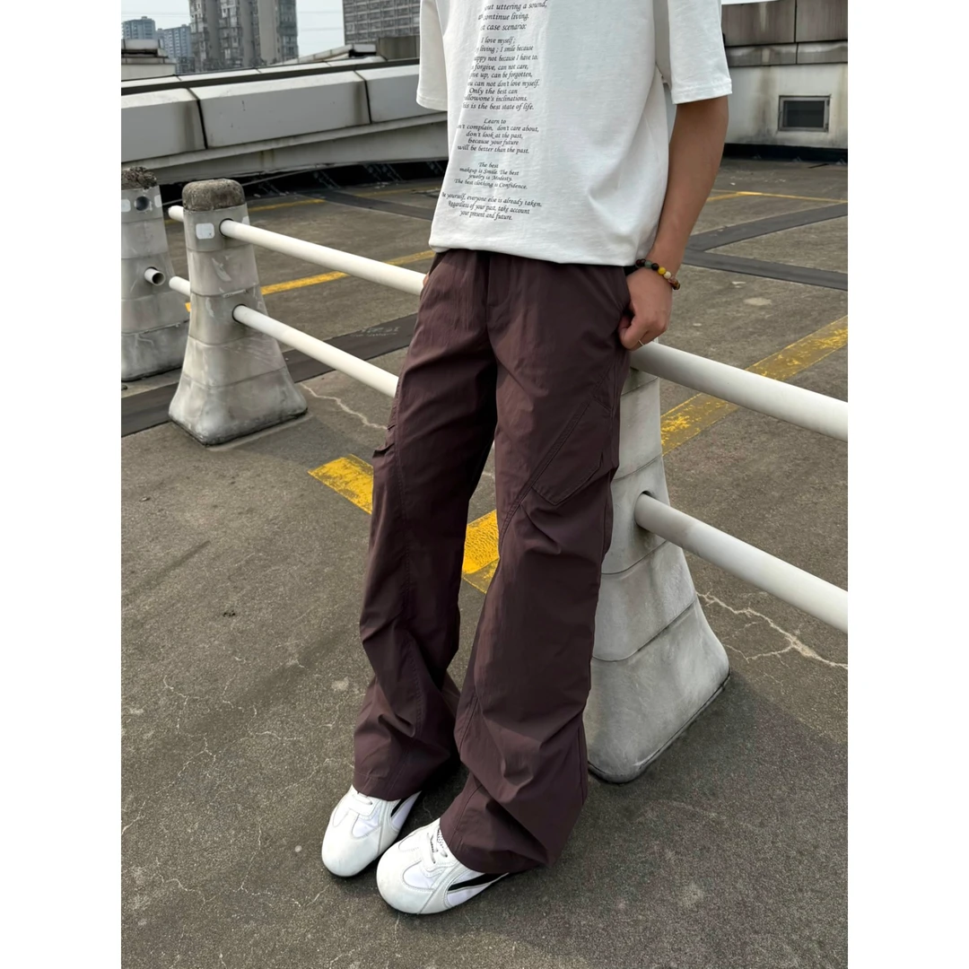 美式cleanfit凉感降落伞兵裤男夏季褶皱速干冲锋裤设计运动工装裤