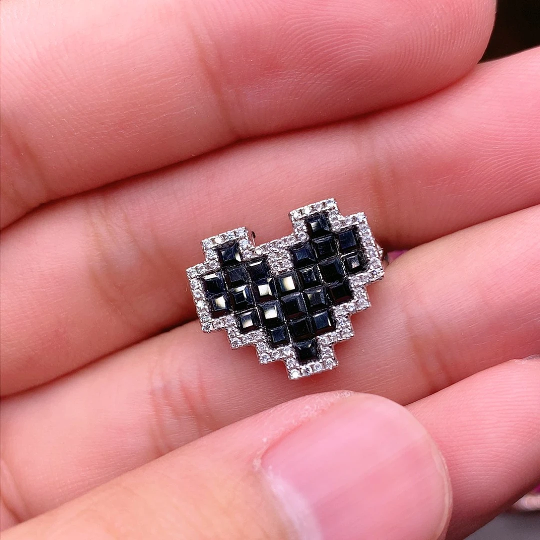 蓝宝石戒指银S925镶嵌