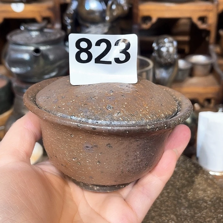 杯高温柴烧陶泥盖碗