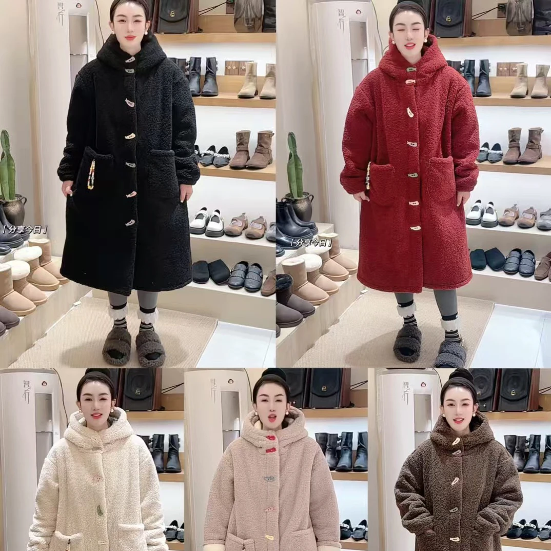 【原版原货】韩系戴帽彩扣宽松版可外穿家居服睡衣长袍冬季