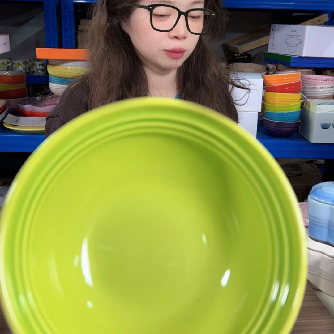 老姊妹家瓷器好漂亮绿色温哥华面碗