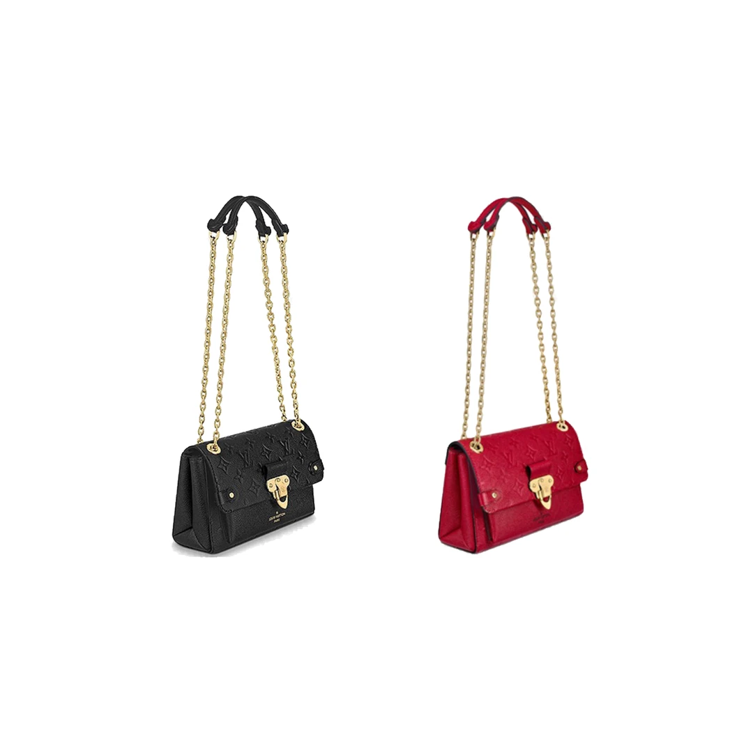 99新 LouisVuitton/路易威登 壹所奢品/LV VavinBB 黑色红色斜跨