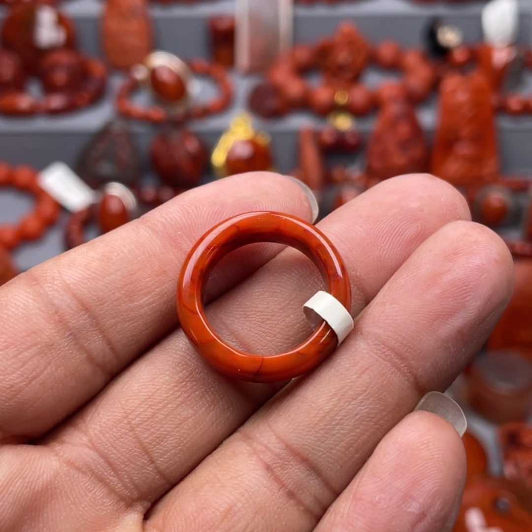 南红玛瑙未镶嵌珠宝奇石戒指