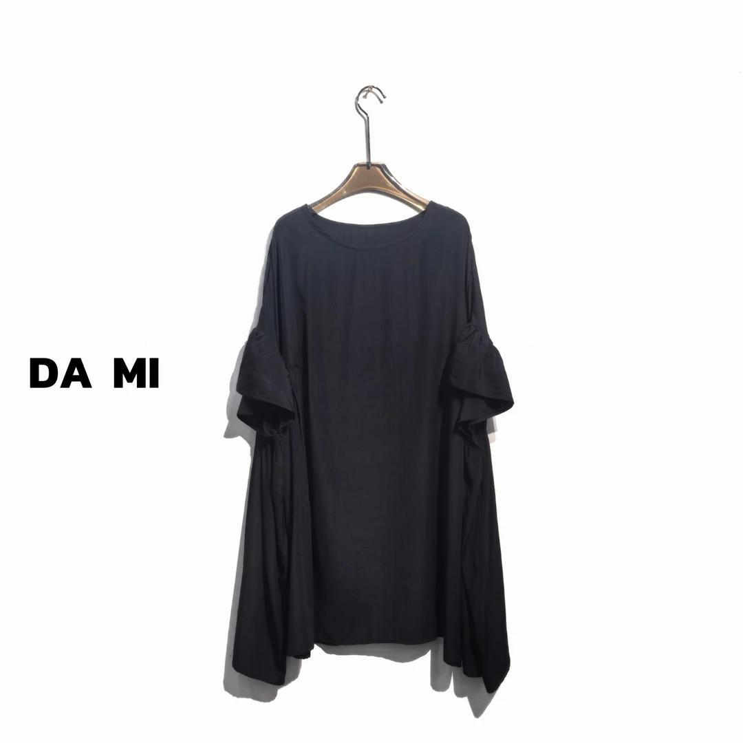 【大蜜】1805-1#春季上新休闲时尚圆领连衣裙