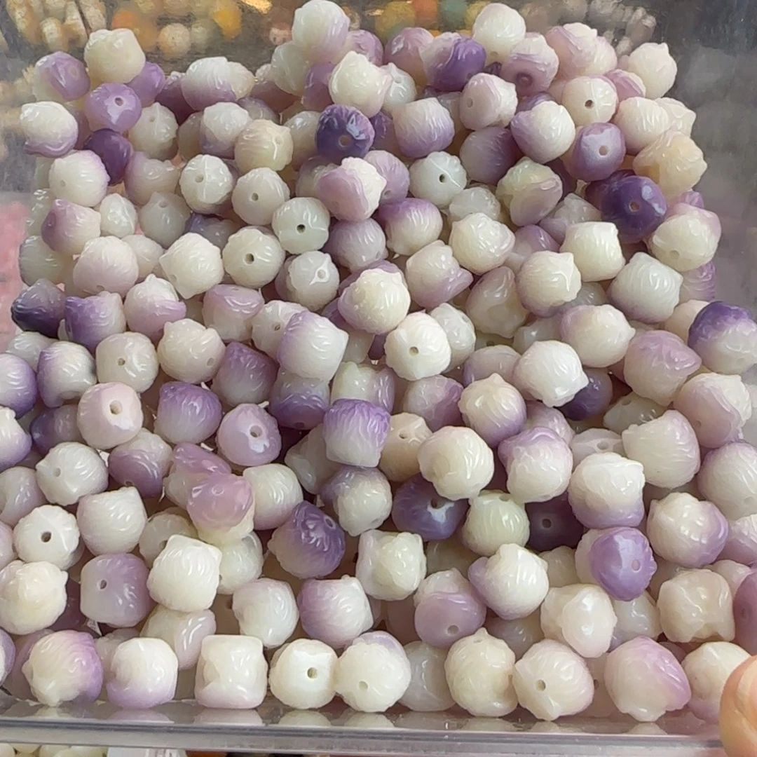 菩提根/象牙果吊坠卡12紫色飘花醒狮23颗