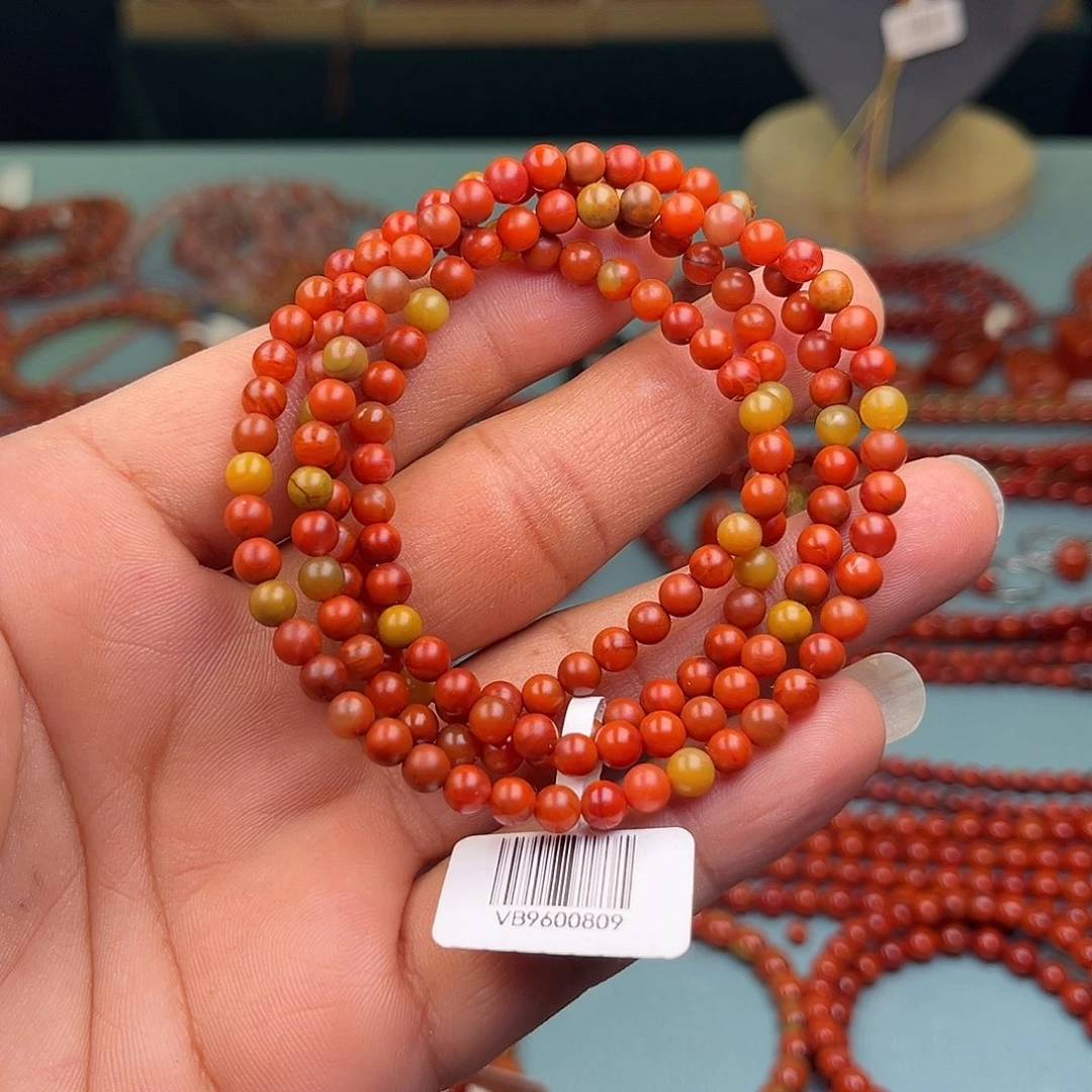 南红玛瑙未镶嵌手链包浆卡4十