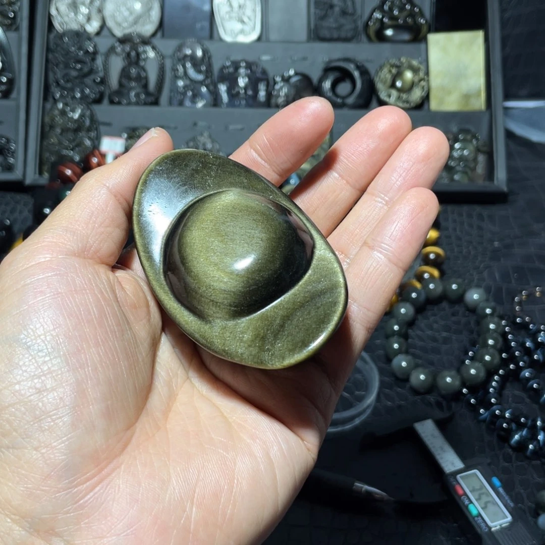 黑曜岩珠宝奇石未镶嵌路*人