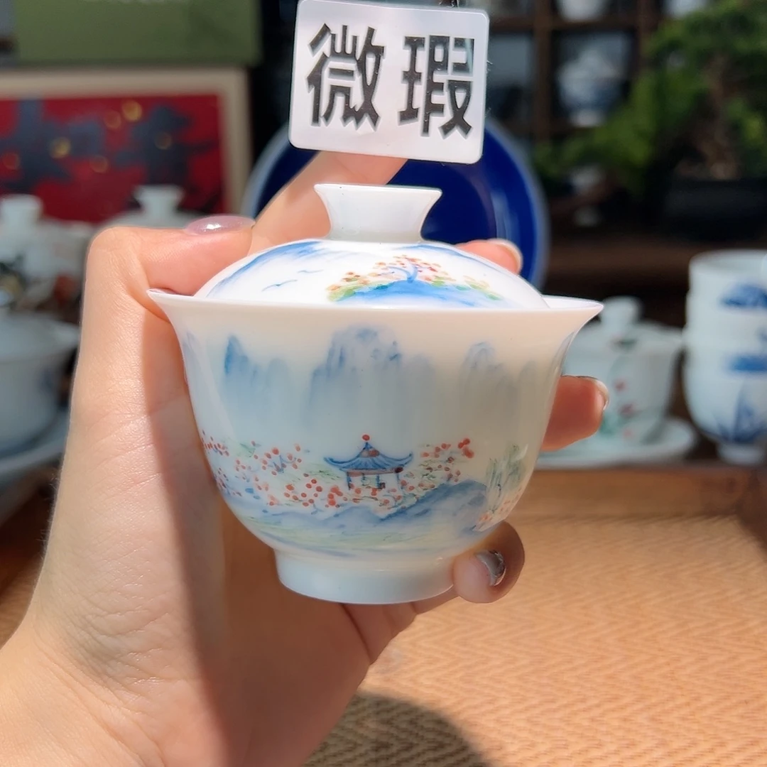 【闪购商品】微瑕 手绘 盖碗