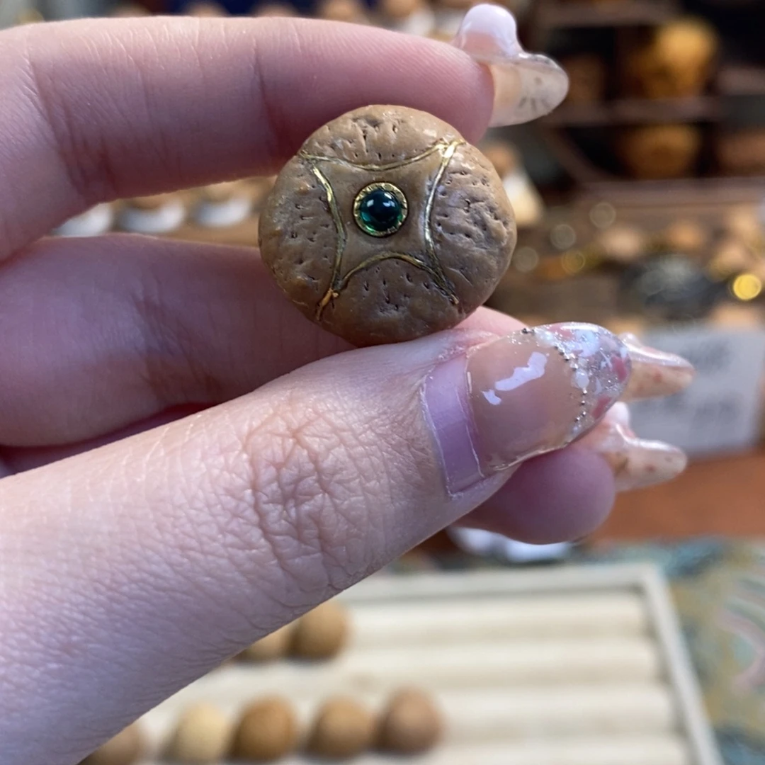 凤眼菩提吊坠24k镶嵌麒麟眼