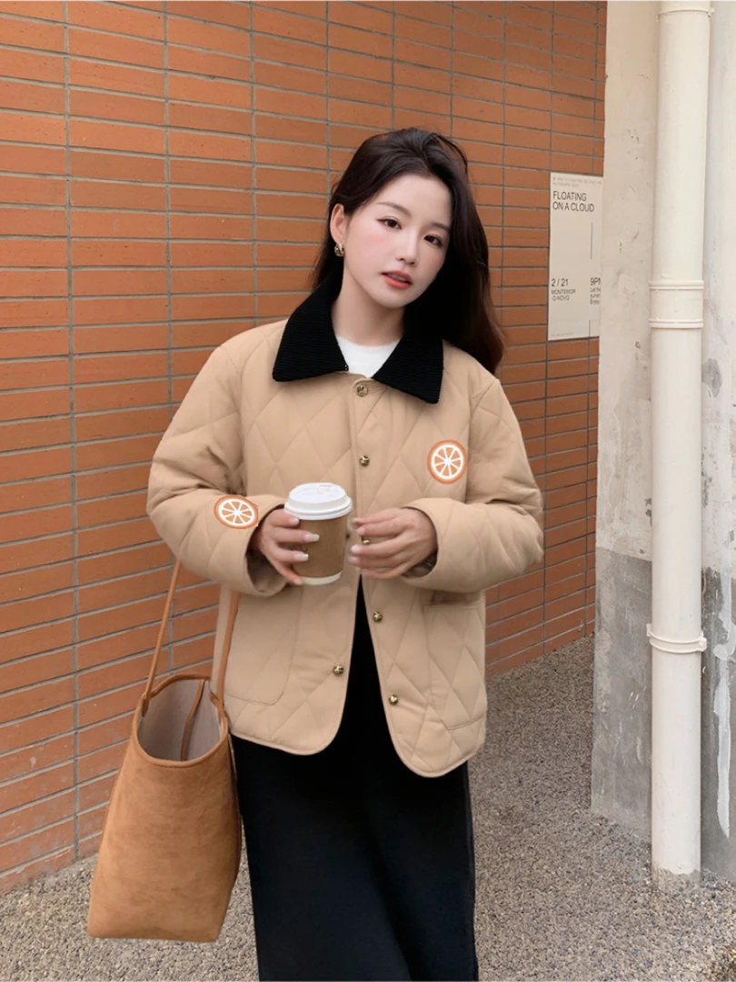 男女同款潮流保暖百搭街头风舒适秋冬季翻领休闲棉服PA-N906