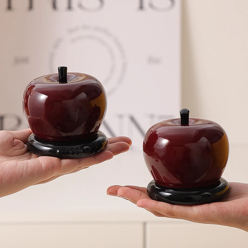 创意苹果牙签罐陶瓷收纳罐2025新款牙签盒家用高颜值牙签筒牙线盒