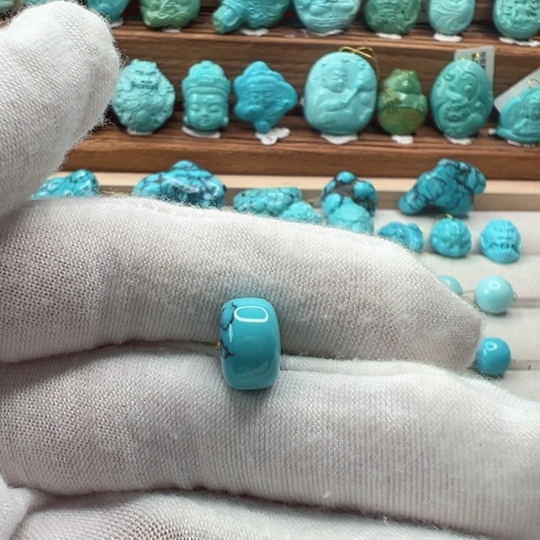 绿松石未镶嵌老型珠10mm