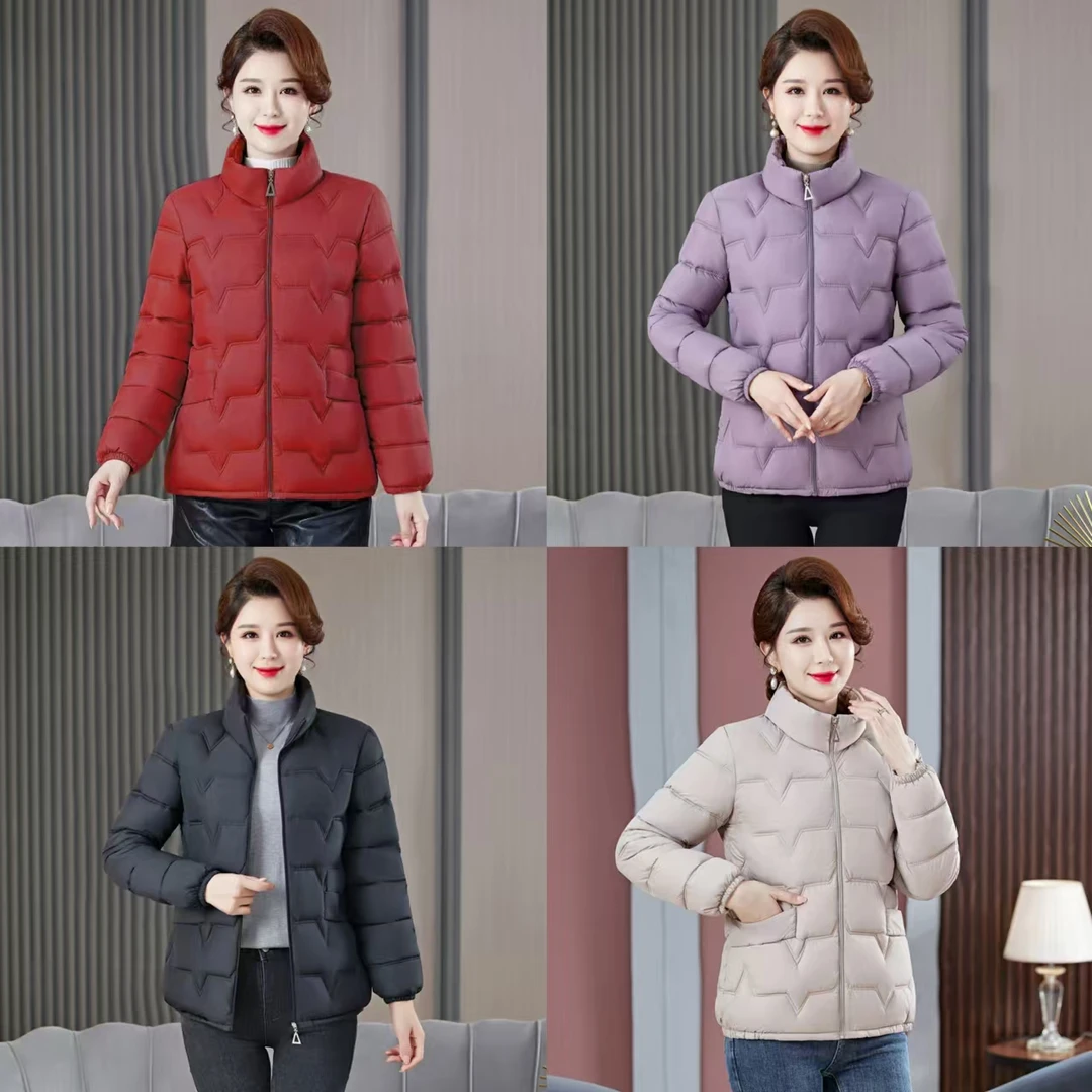 女士保暖立领时尚显瘦百搭外穿秋冬季修身大码2024新款棉服9806HH
