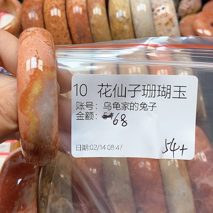 硅化珊瑚（珊瑚玉）手镯未镶嵌乌****子10