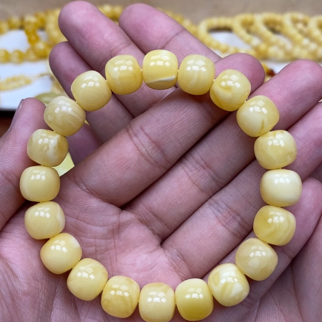 琥珀未镶嵌珠宝奇石11.5尺寸精工老型手串