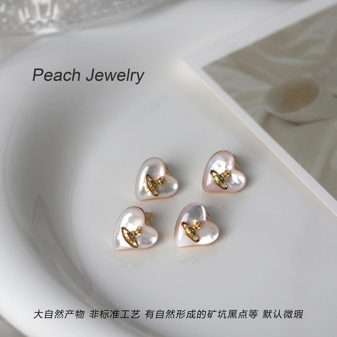 预售 白贝壳土星耳钉 TT473 多样性发一颜色微差