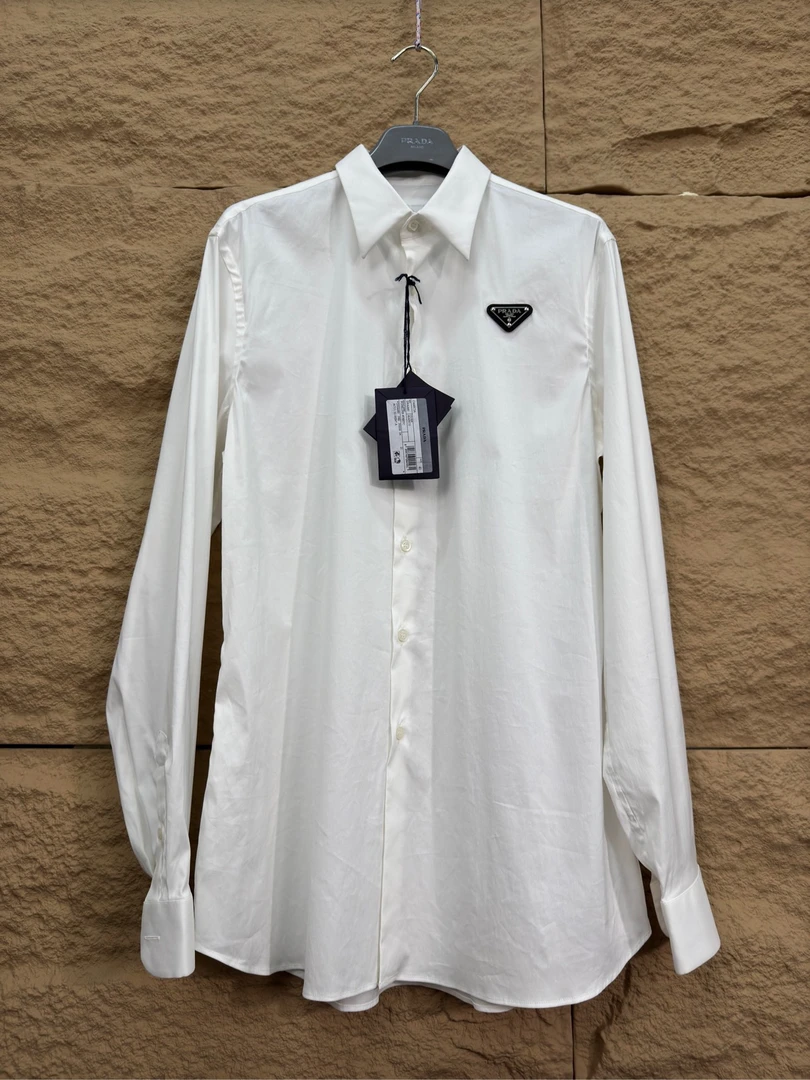 未使用 Prada/普拉达 三角标府绸衬衫/40码/工价9900/r95713