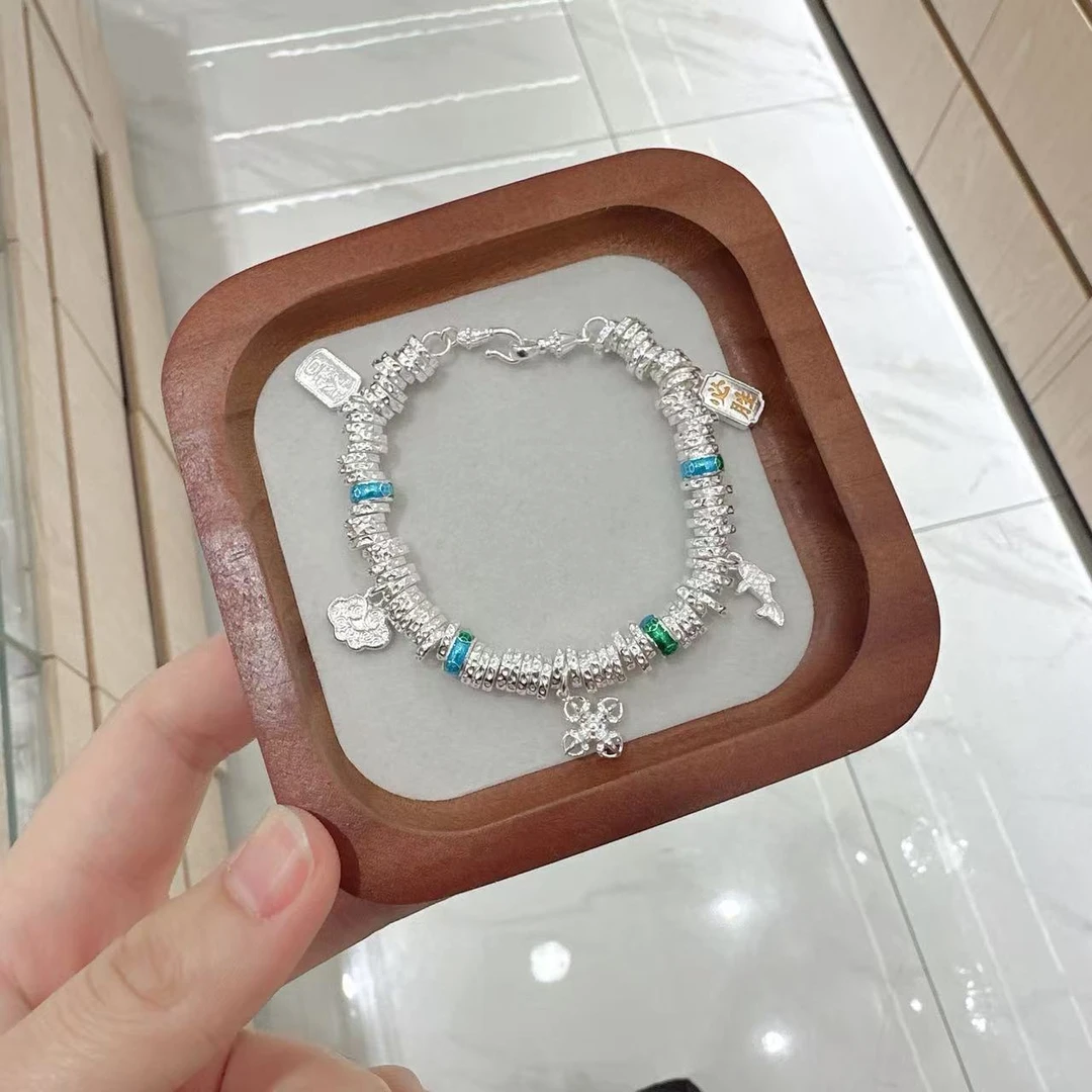 足银手链 足银999金刚杵鱼跃龙门高考学子滴流盘缠夏日主推百搭款