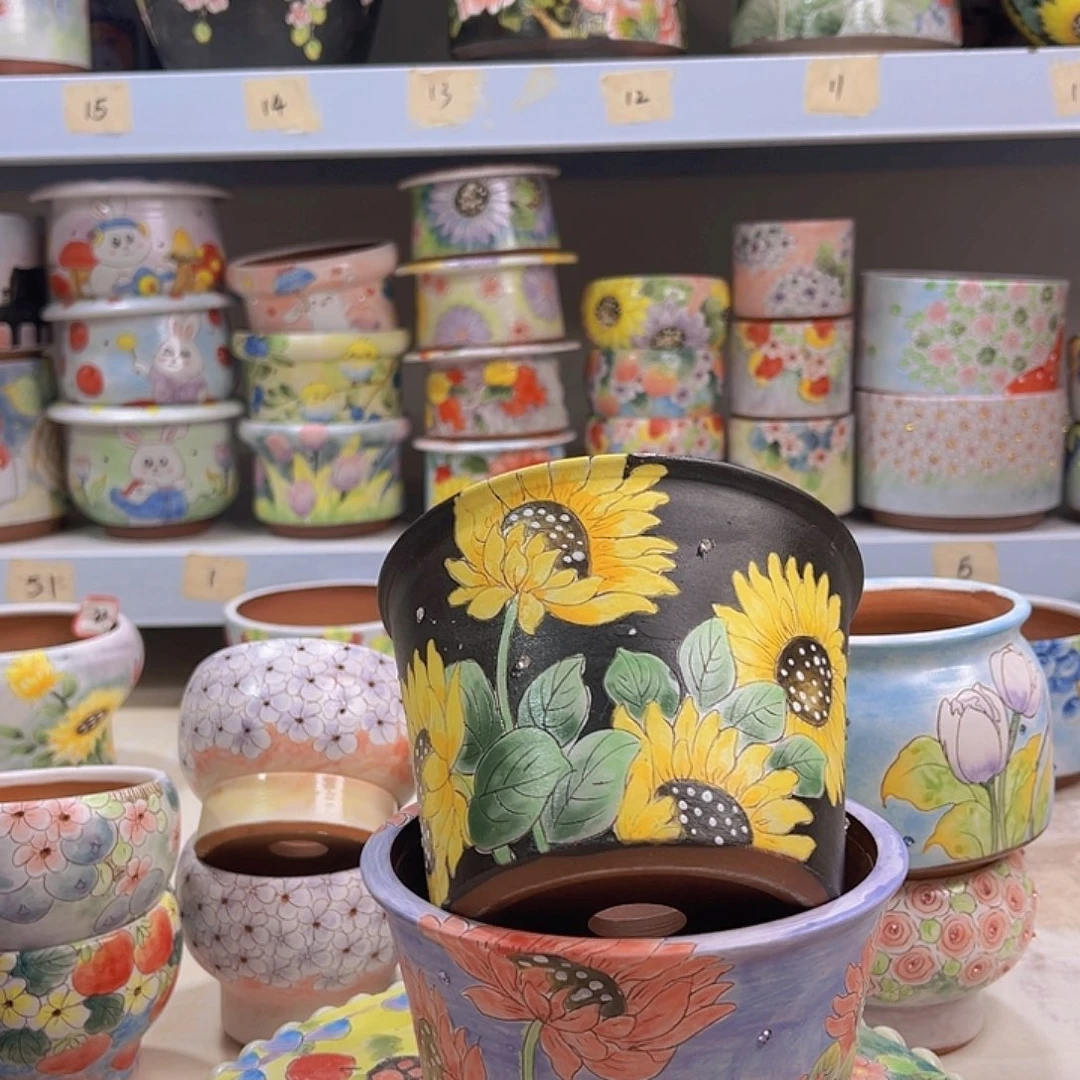 瑕疵所见所得景德镇红陶泥多肉花盆