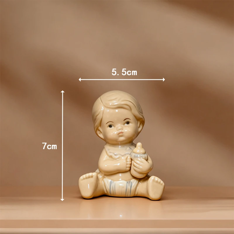 可爱陶瓷奶瓶宝宝桌面艺术摆件微瑕