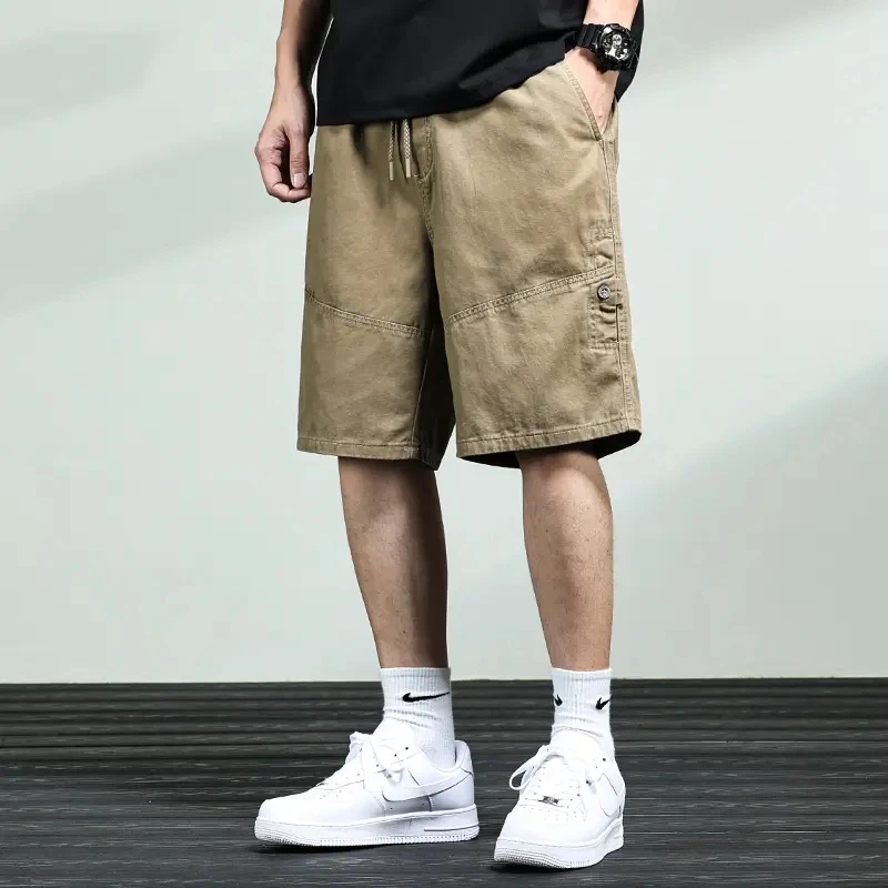 法国Cebrodz夏季薄款工装短裤男宽松中裤美式纯棉百搭休闲裤