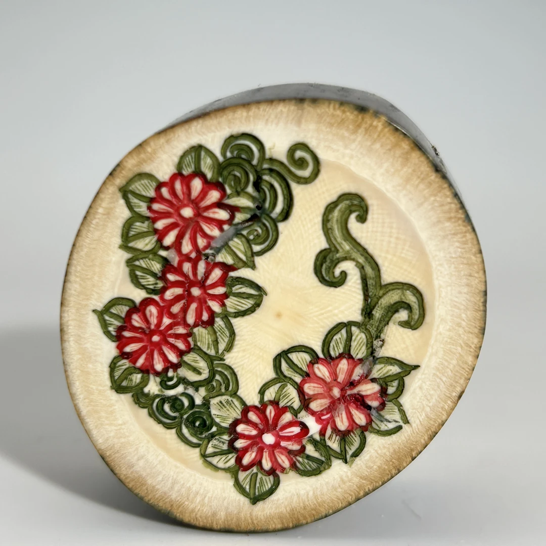 猛犸牙雕微刻饼子45*40*17mm假一罚四X174