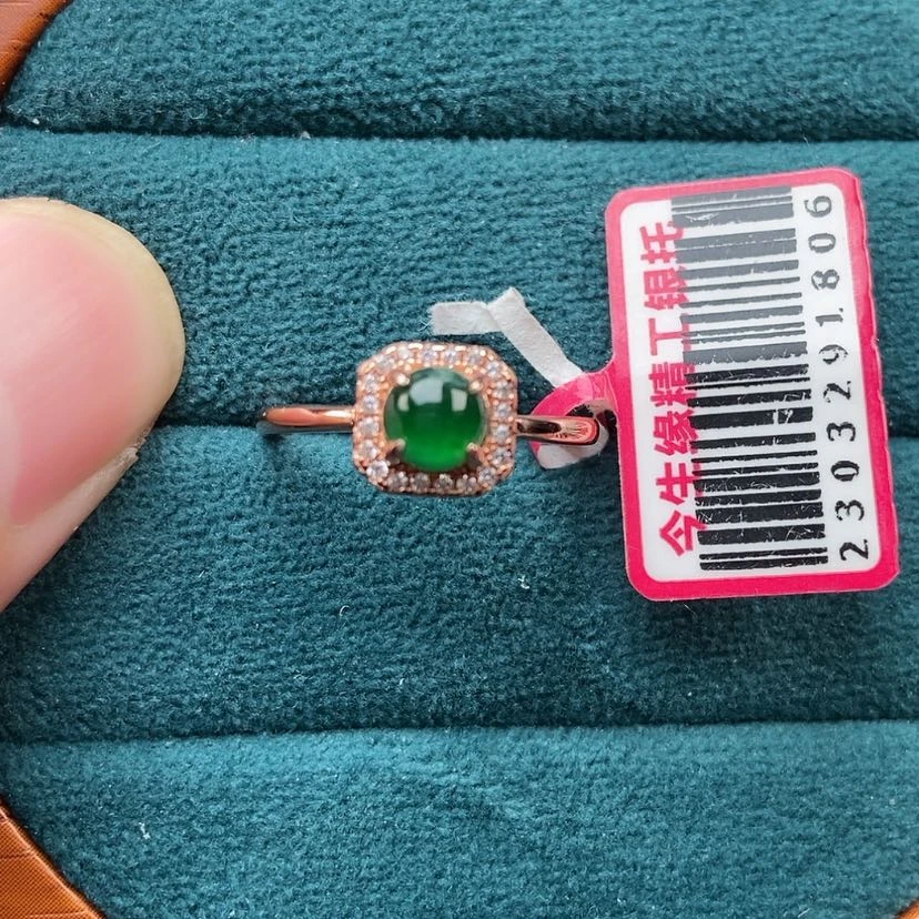 【闪购商品】翡翠戒指银S925镶嵌兮兮兮