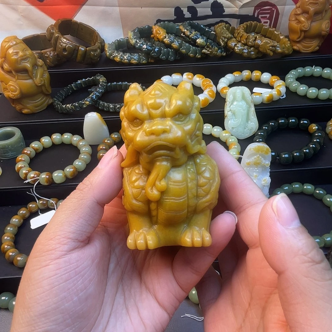 蛇纹石玉合金手链