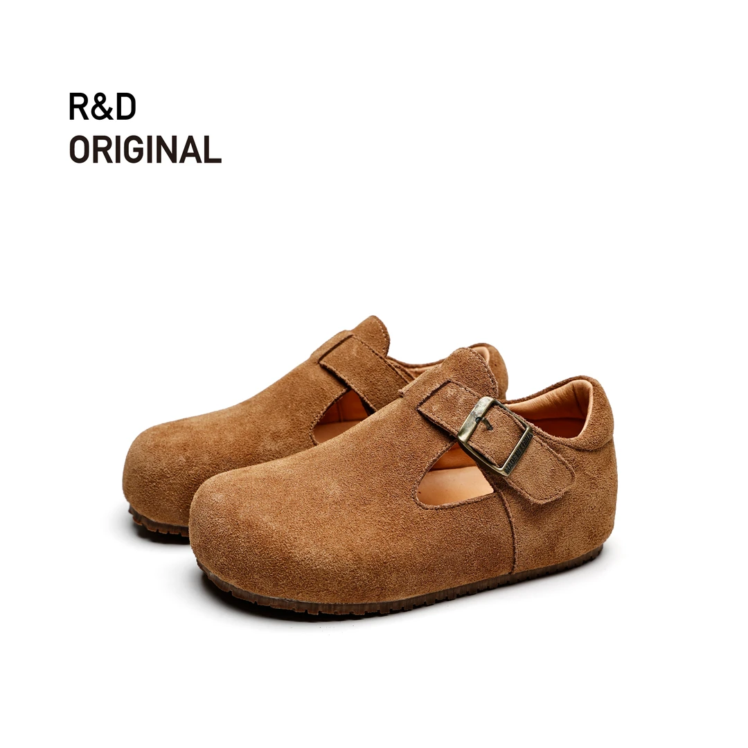 【头层牛皮】新款勃肯鞋女童百搭软底男童时尚春季复古休闲鞋2233