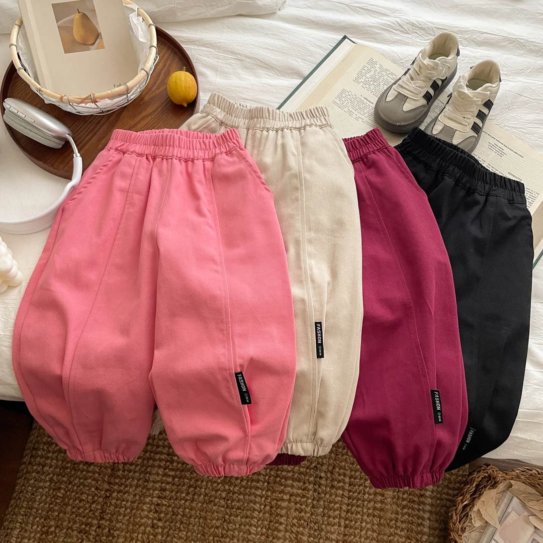 儿童休闲裤新款洋气春秋灯笼裤薄中大童秋季男女童裤子潮