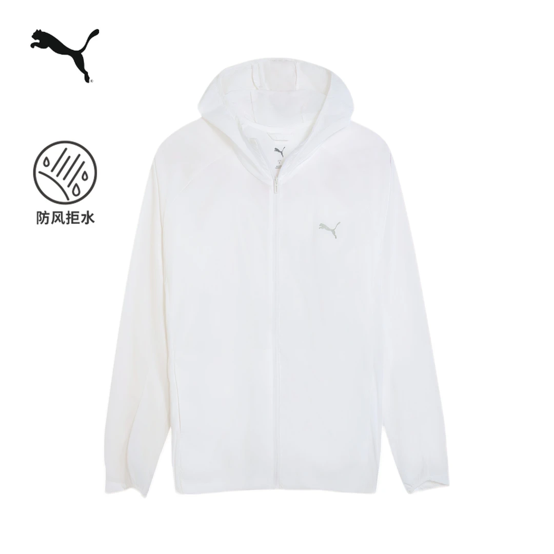 PUMA彪马女子防风拒水排湿轻量连帽半透明拉链外套 WOVEN 527980