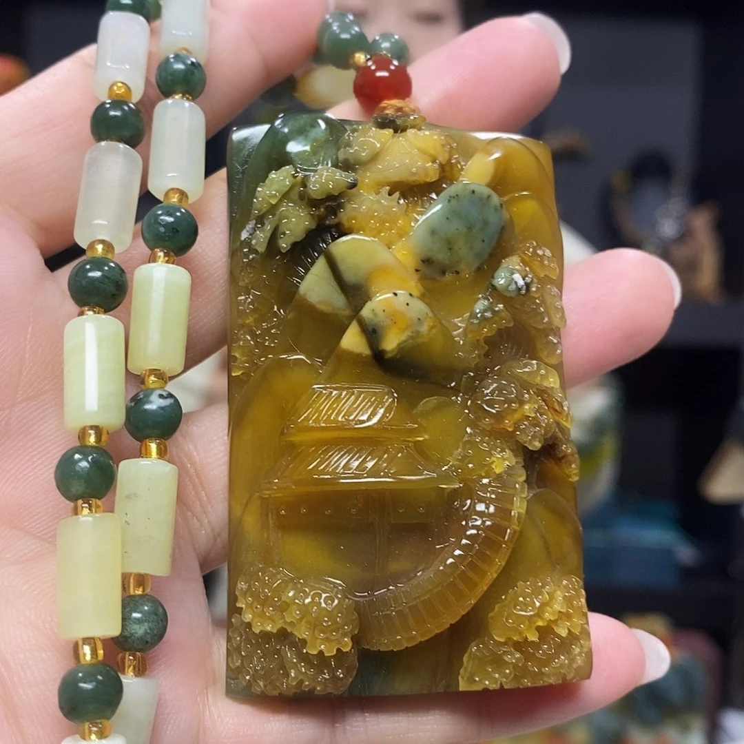 未镶嵌岫玉挂件吊坠项链