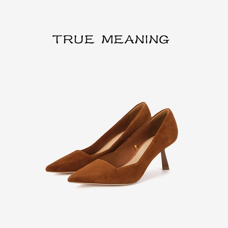 True Meaning【雾都佳人】欧若风羊皮高跟单鞋简约气质极简尖头通勤