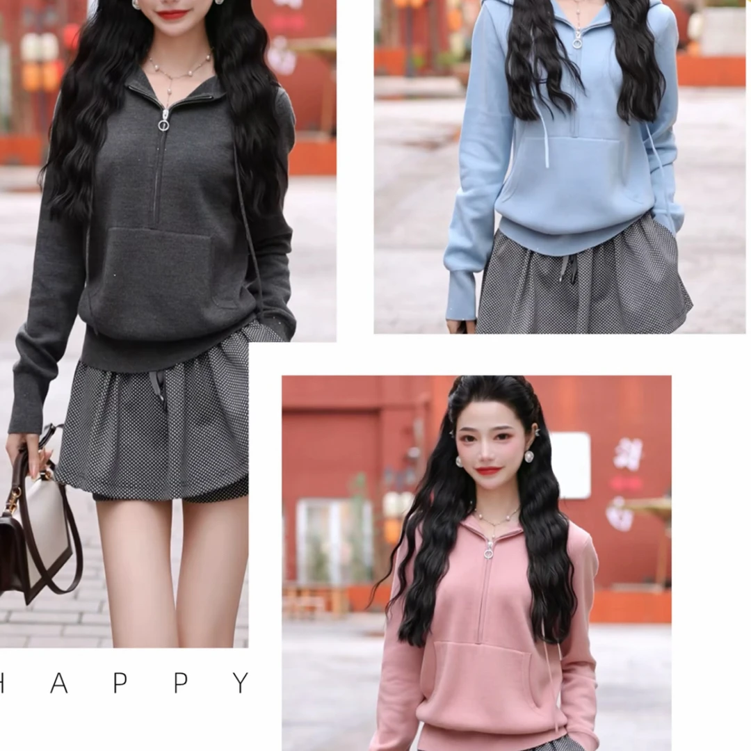 AMASS/阿玛施 新款百搭休闲运动感舒适连帽卫衣式外套538083