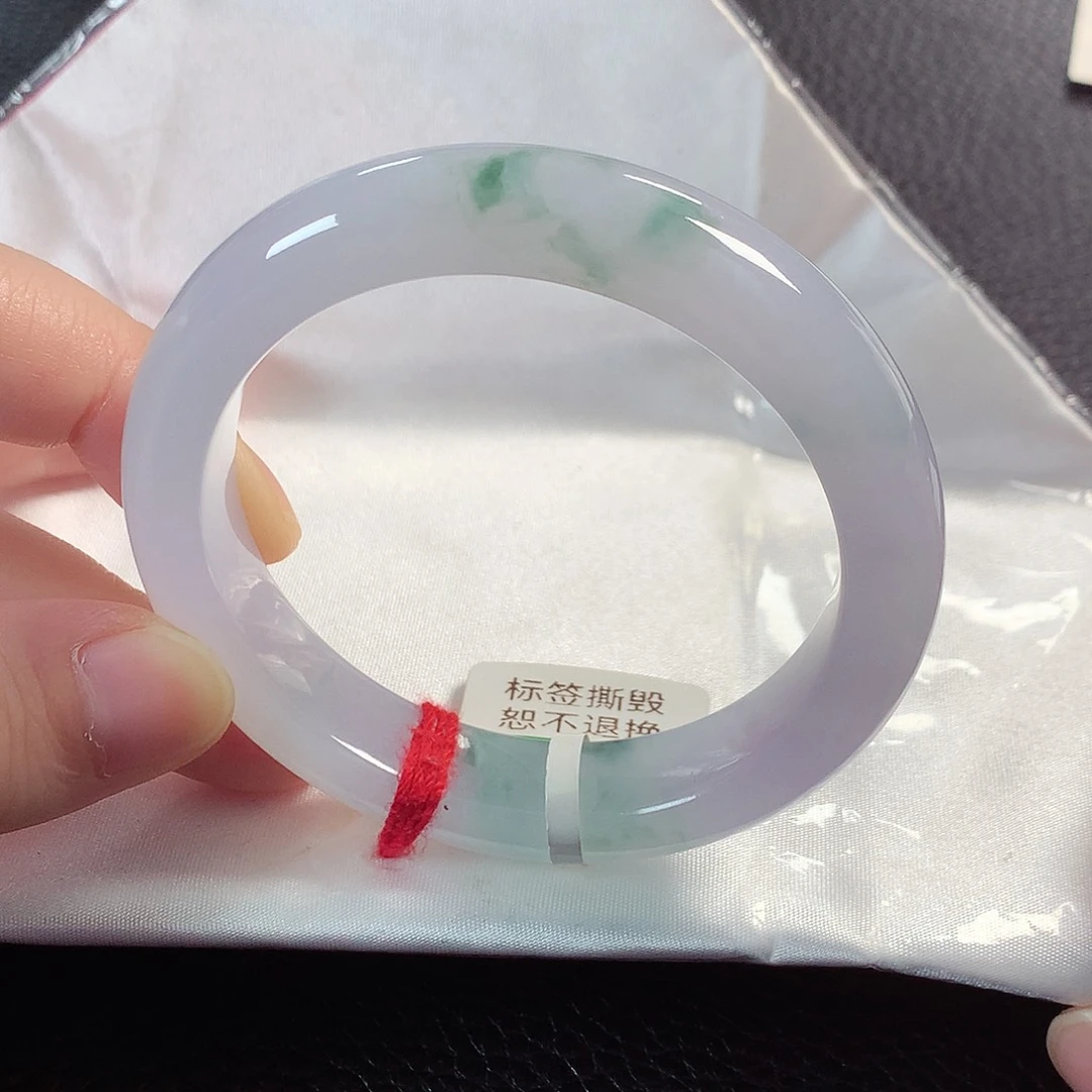 翡翠手镯未镶嵌缅甸天然翡翠手镯53.6