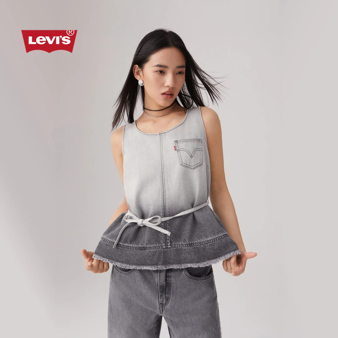 【商场同款】Levi's李维斯25年夏季新款女士渐变牛仔背心003TW-0000