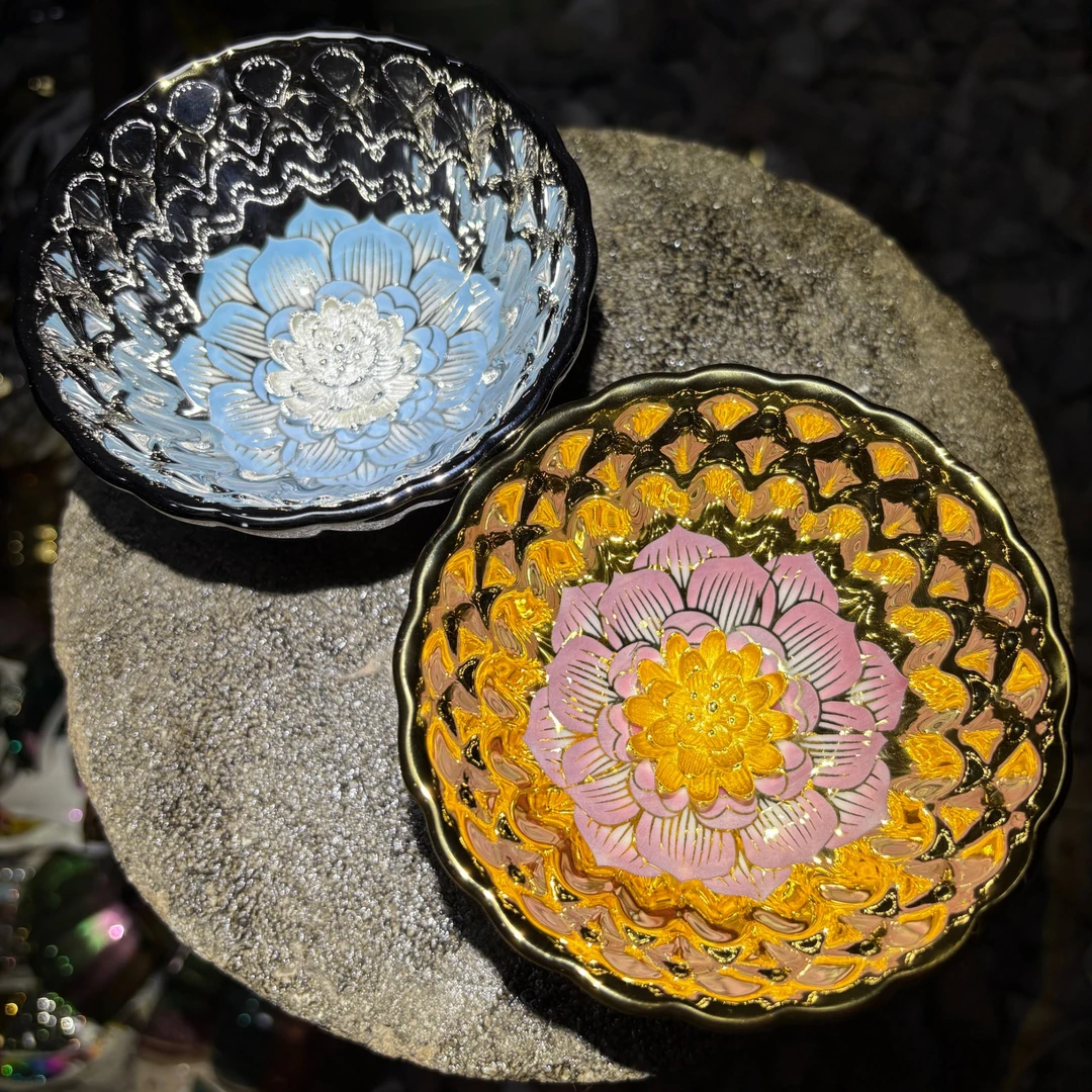 手工茶器 （蓝粉莲花对杯）高端主人杯