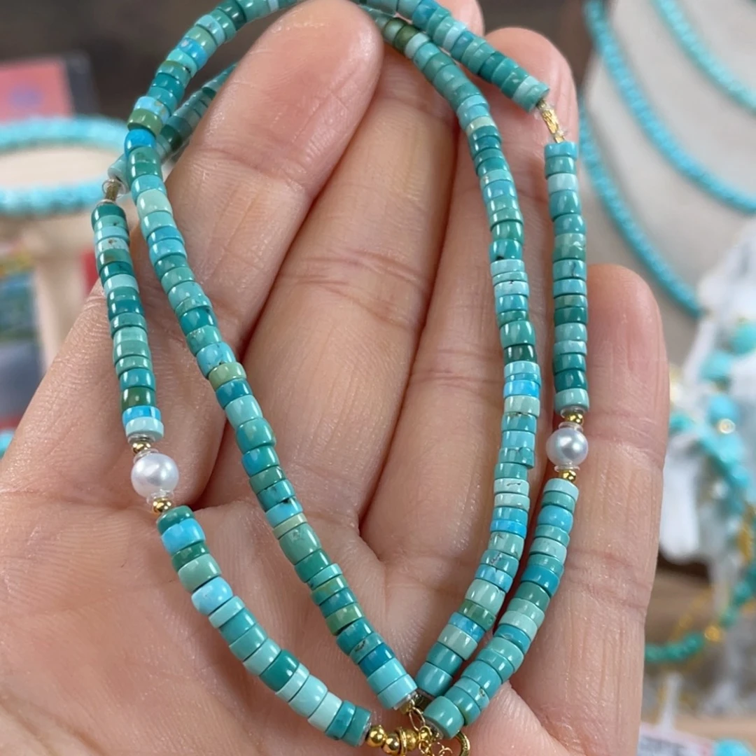 绿松石未镶嵌套链直切颈链