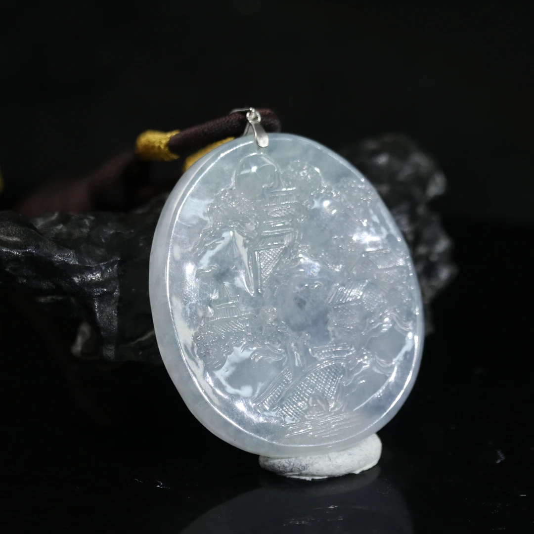 FC50天然缅甸翡翠A货正冰山水牌/500915/保利厦门拍卖