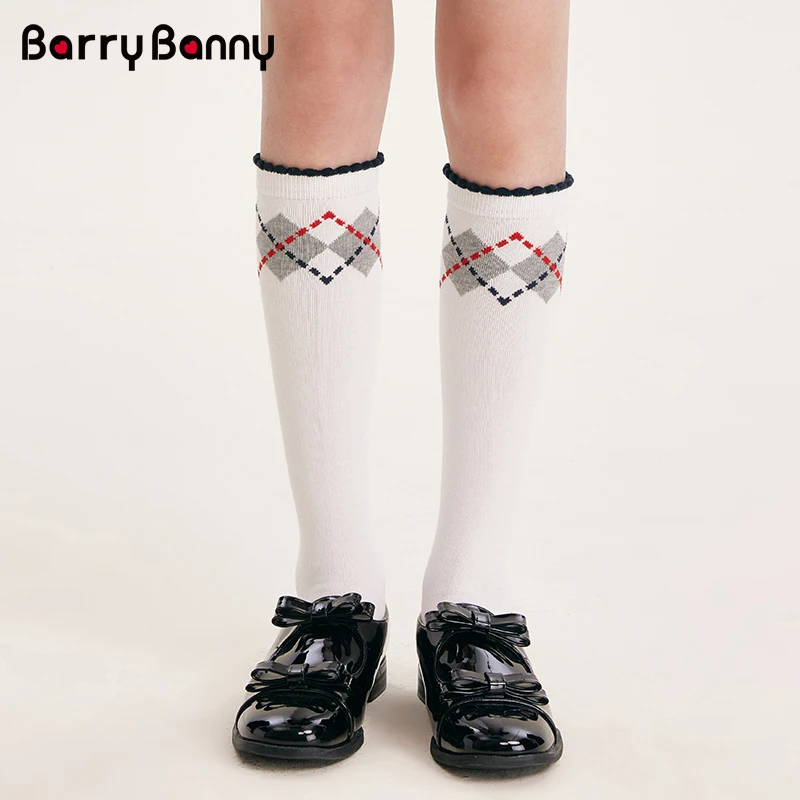 BarryBanny女童袜子2025秋季新款儿童公主袜中筒袜日系百搭小白袜