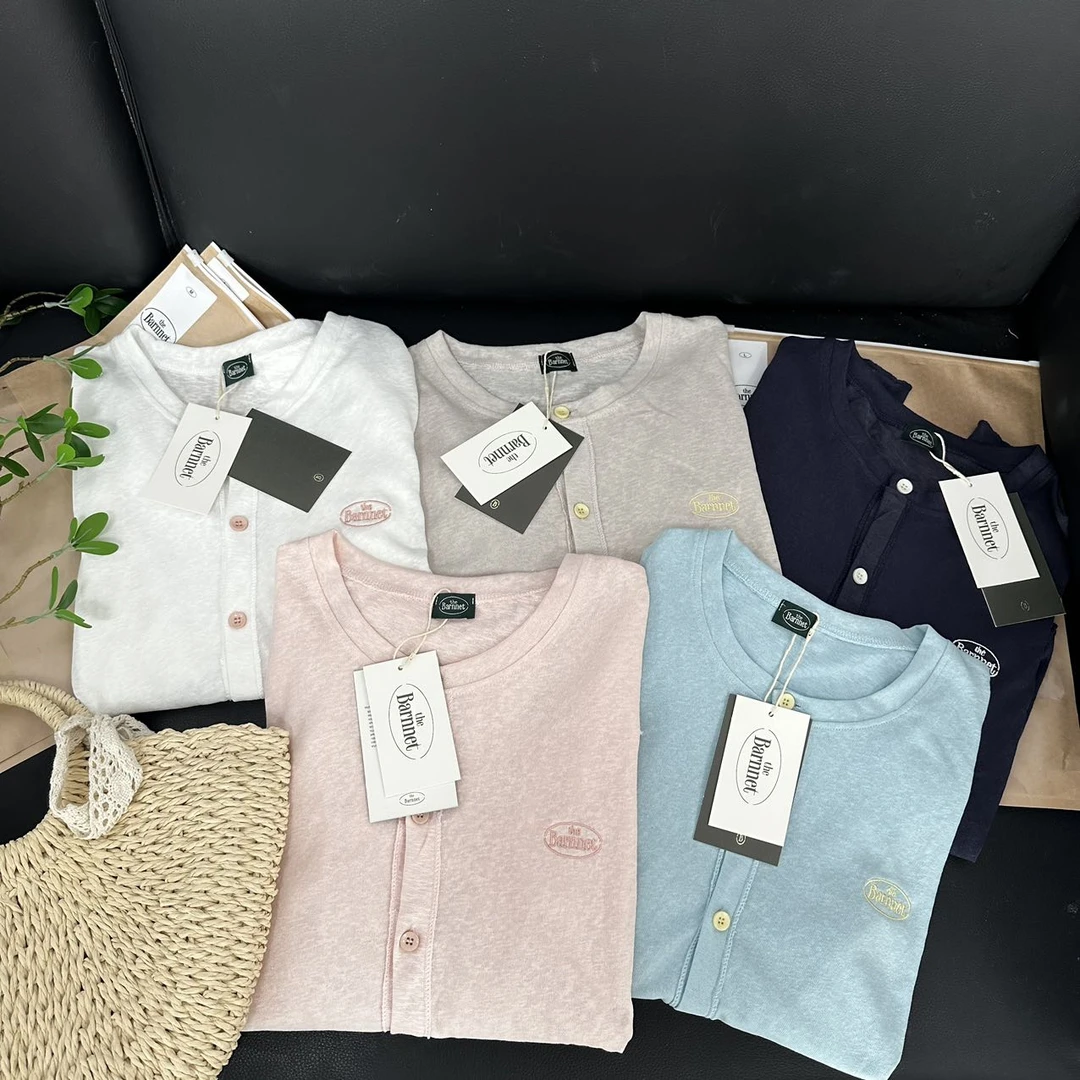 0474【夏季新款】净版纽扣防晒长袖开衫T恤