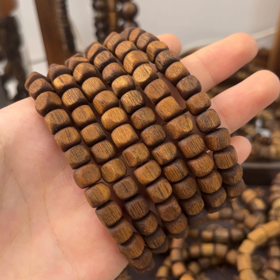 金丝红油单圈手串方糖珠