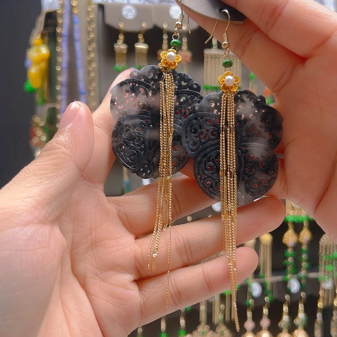 翡翠合金耳坠翡翠