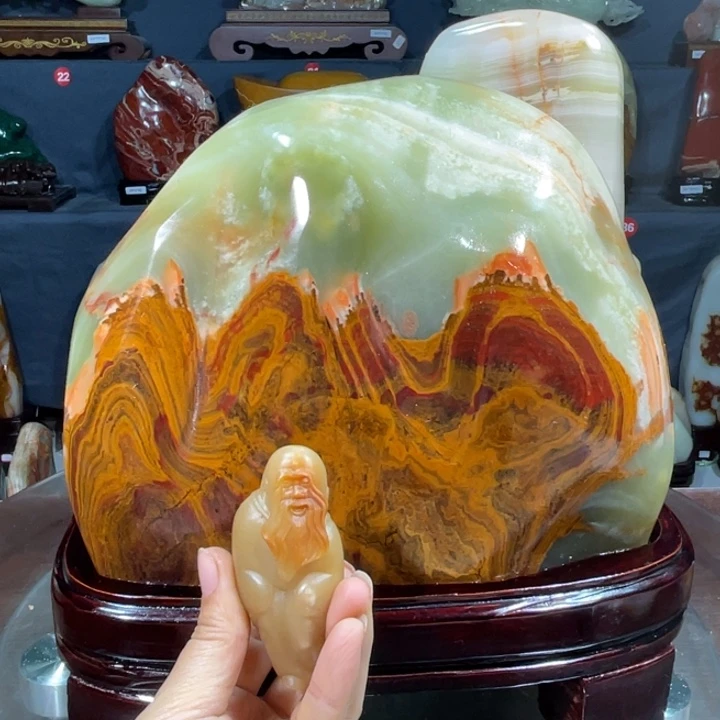 无***极石材天然原石摆件
