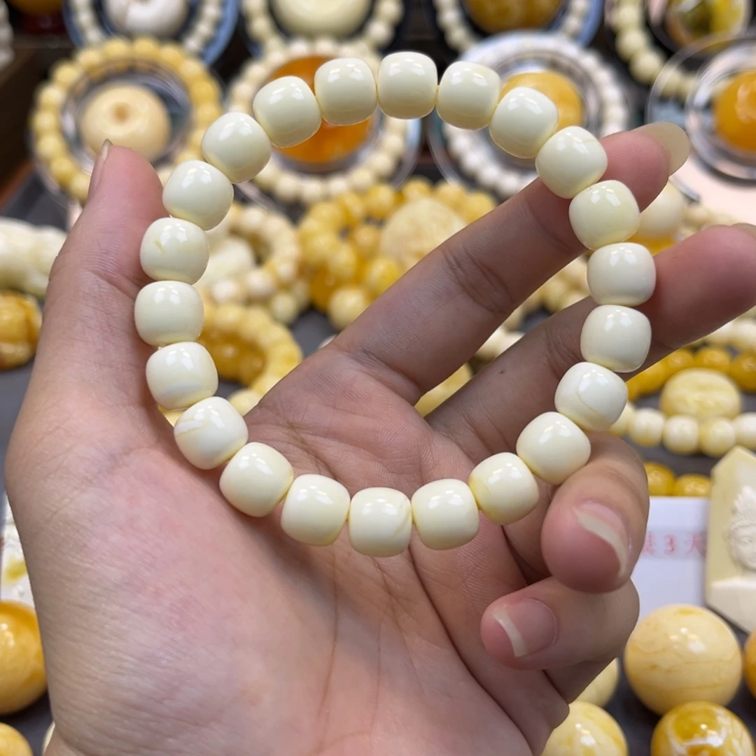 琥珀未镶嵌手串同料老邢手串10.1mm
