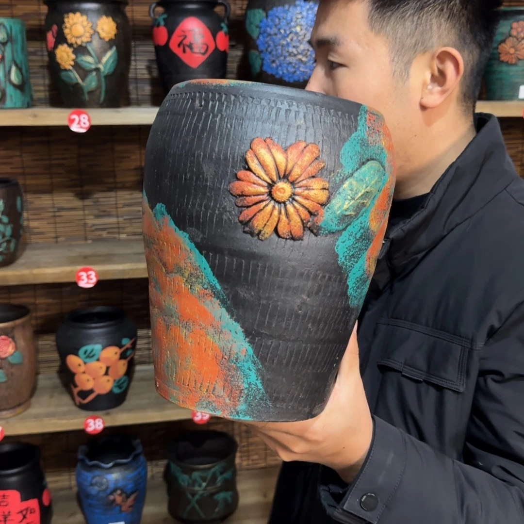 带孔高端浮雕花盆炸炸炸